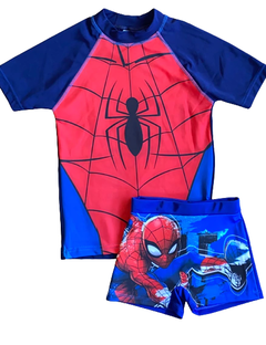 Remera UV "Marvel" - Little Boy - Spiderman azul y roja manga corta