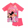 Malla UV "Disney" - Remera UV + short - Rosa flúo con Minnie y Daisy