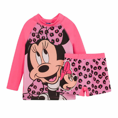 Malla UV "Disney" - Little girl - Remera UV + short - Rosa con Minnie
