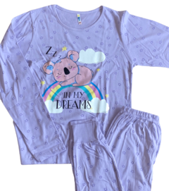 Pijama "Vintage" - Little girl - Lila con Koala - comprar online
