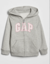 Campera "GAP" - Gris con logo blanco y vivo en rosa