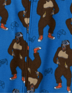 Osito "Carter´s", micropolar - Azul francia con gorilas - comprar online
