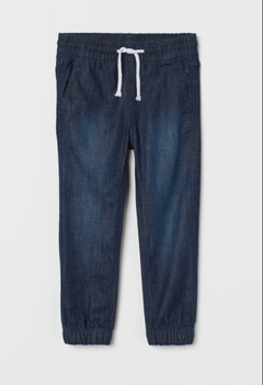 Jean "H&M" - Big boy - Jogger azul oscuro, con puño y cintura elastizada