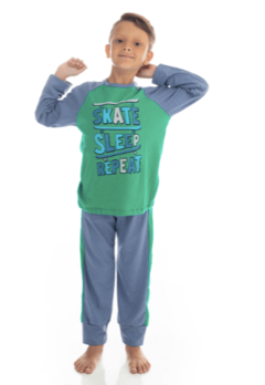 Pijama "Roko´s" - Verde y azul con skate