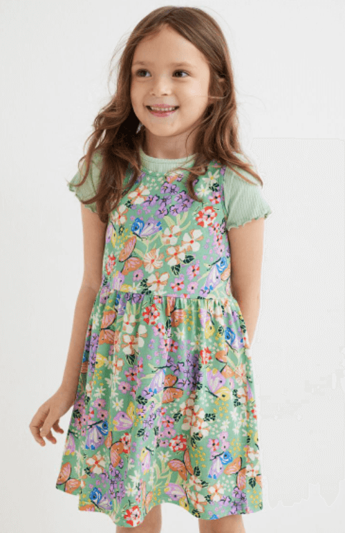 Vestido verde flores h&m clearance