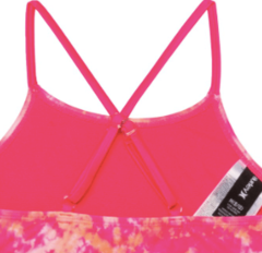 Malla "Hurley" - Bikini batik rosa con logo blanco - Lupeluz