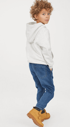 Jean "H&M" - Big boy - Jogger azul clásico, con puño y cintura elastizada - tienda online