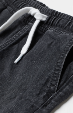 Jean "H&M" - Big boy - Jogger negro, con puño y cintura elastizada - comprar online