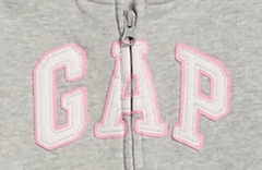 Campera "GAP" - Gris con logo blanco y vivo en rosa - comprar online