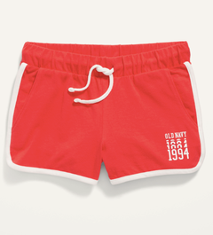 Short "Old Navy" - De algodón rojo con vivo y logo en blanco