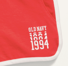 Short "Old Navy" - De algodón rojo con vivo y logo en blanco - comprar online