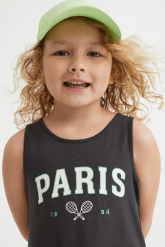 Vestido H&M - Gris con Paris - Lupeluz
