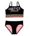 Malla "Justice" - Bikini con top negro y detalles multicolor