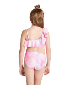 Malla "Justice" - Bikini batik rosa con volado y un sólo hombro en internet