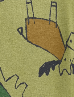 Osito "Carter´s", de algodón - Little Boy - Verde musgo con animales dibujados - comprar online