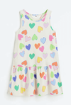 Vestido H&M - Big Girl - Crudo con corazones de colores