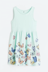 Vestido H&M - Verde agua con mariposas abajo