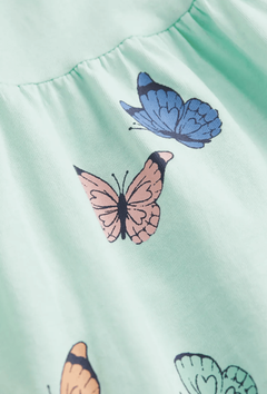 Vestido H&M - Verde agua con mariposas abajo en internet