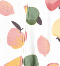 Osito "Carter´s", micropolar - Blanco con frutas y vivos en rosa - tienda online