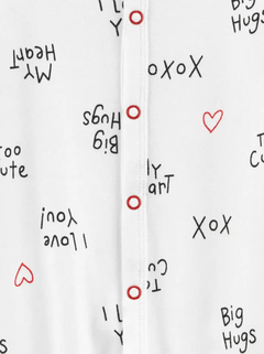 Osito "Carter´s", algodón, blanco XOXO con corazones - comprar online