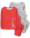 Pijama "Carter´s". 2 piezas rayado con Torre Eifell y gris con estampas, se venden por separado