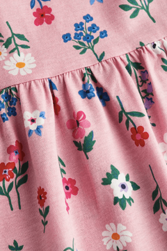 Vestido H&M - Big Girl - Rosa con flores y tallos de colores en internet