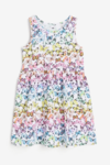 Vestido H&M - Big Girl - Blanco con mariposas de colores