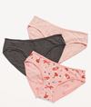 Bombachas "Old Navy" - Pack x 3 unidades - Rosa y gris con zorritos