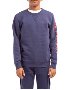 Buzo "U.S.Poloassn"- Azul marino con logo y estampa en rojo. Con frisa - tienda online