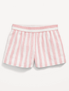 Short "Old Navy" - De lino rayado rosa y blanco - Lupeluz