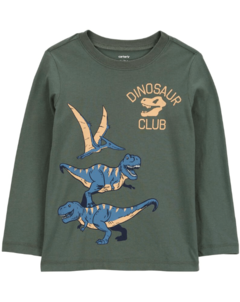 Remera "Carters" - Verde con "Dinosaur club"