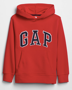 Buzo "Gap". Canguro rojo con logo azul marino y blanco