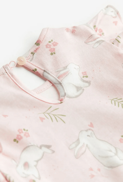 Vestido H&M - Baby girl - De algodón rosa con conejos blancos en internet