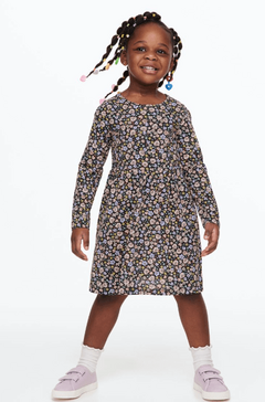 Vestido H&M - De algodón manga larga, floreado de colores - Lupeluz