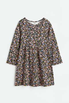 Vestido H&M - De algodón manga larga, floreado de colores