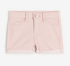 Short "H&M" - De jean rosa, elastizado, con sistema ajuste de cintura
