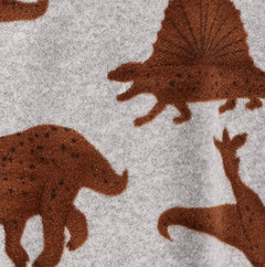 Osito "Carter´s", micropolar - Gris con dinosaurios marrones - comprar online