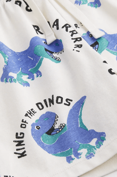 Short "H&M" - De algodón, blanco con dinos - comprar online