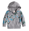 Campera "Jumping Beans"- Big Boy - Gris con dinos, de algodón sin frisa