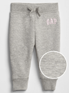 Jogging "Gap" - De algodón con frisa, gris melange con logo estampado blanco y rosa