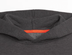Buzo "Gap". Canguro gris topo con logo naranja y blanco - Lupeluz