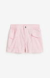 Short "H&M" - Rosa de gabardina liviana, con bolsillos y botón