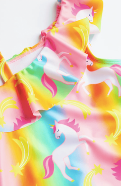 Malla "H&M" - Multicolor con unicornios y un solo hombro - comprar online
