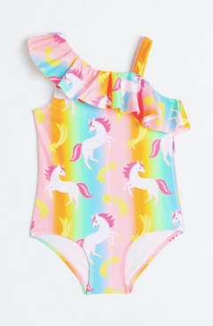 Malla "H&M" - Multicolor con unicornios y un solo hombro