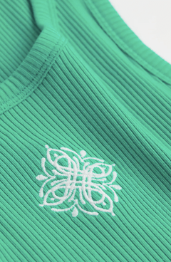 Musculosa H&M - Verde de morley con bordado - De mujer!! - comprar online