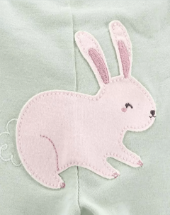 Pantalón "Carter´s" - De algodón verde agua con conejo en la cola - comprar online