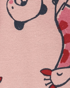 Osito "Carter´s", algodón, rosa con dibujos grandes - Lupeluz