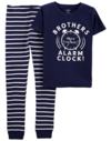 Pijama "Carter´s". 2 piezas azul marino y blanco, con remera manga corta