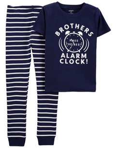 Pijama "Carter´s". Big Boy - 2 piezas azul marino y blanco, con remera manga corta