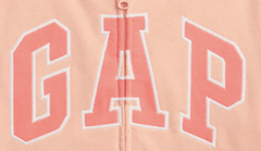 Campera "Gap". Salmón con logo bordado, de algodón rústico, sin frisa - comprar online